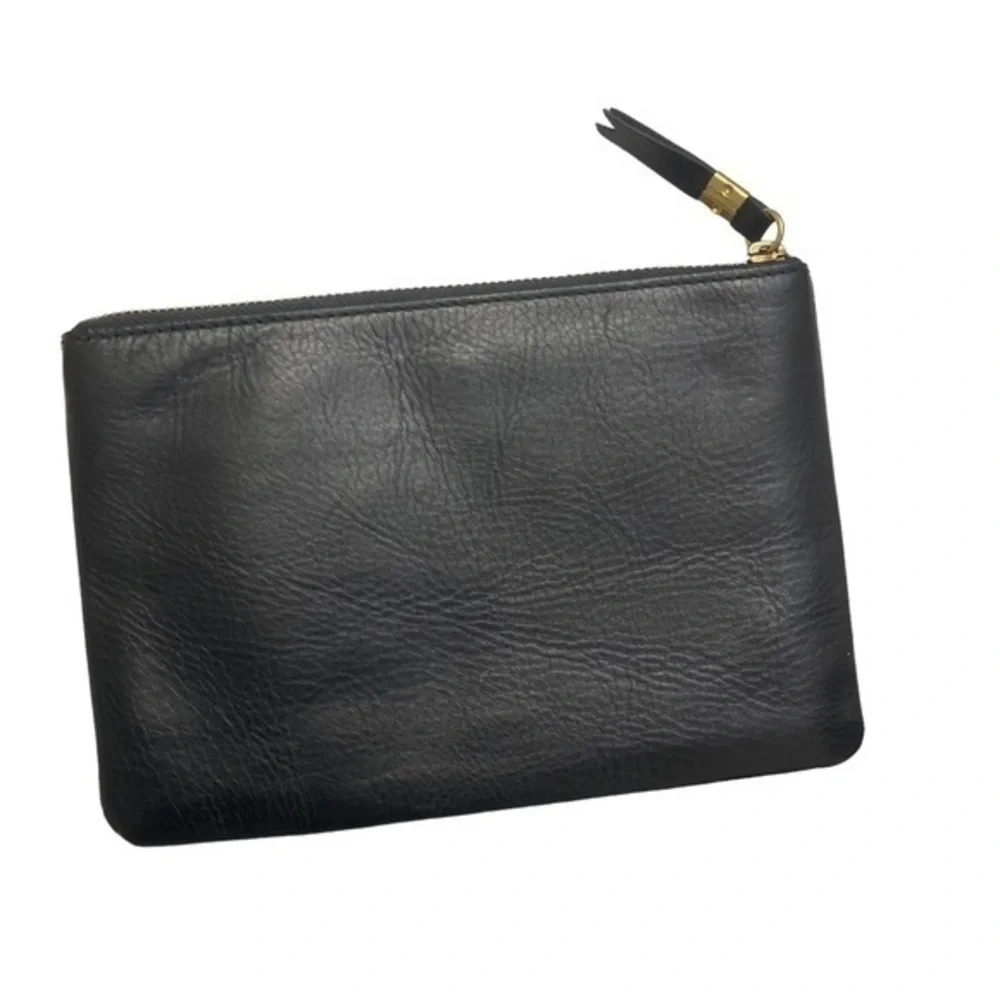 Madewell black leather clutch bag